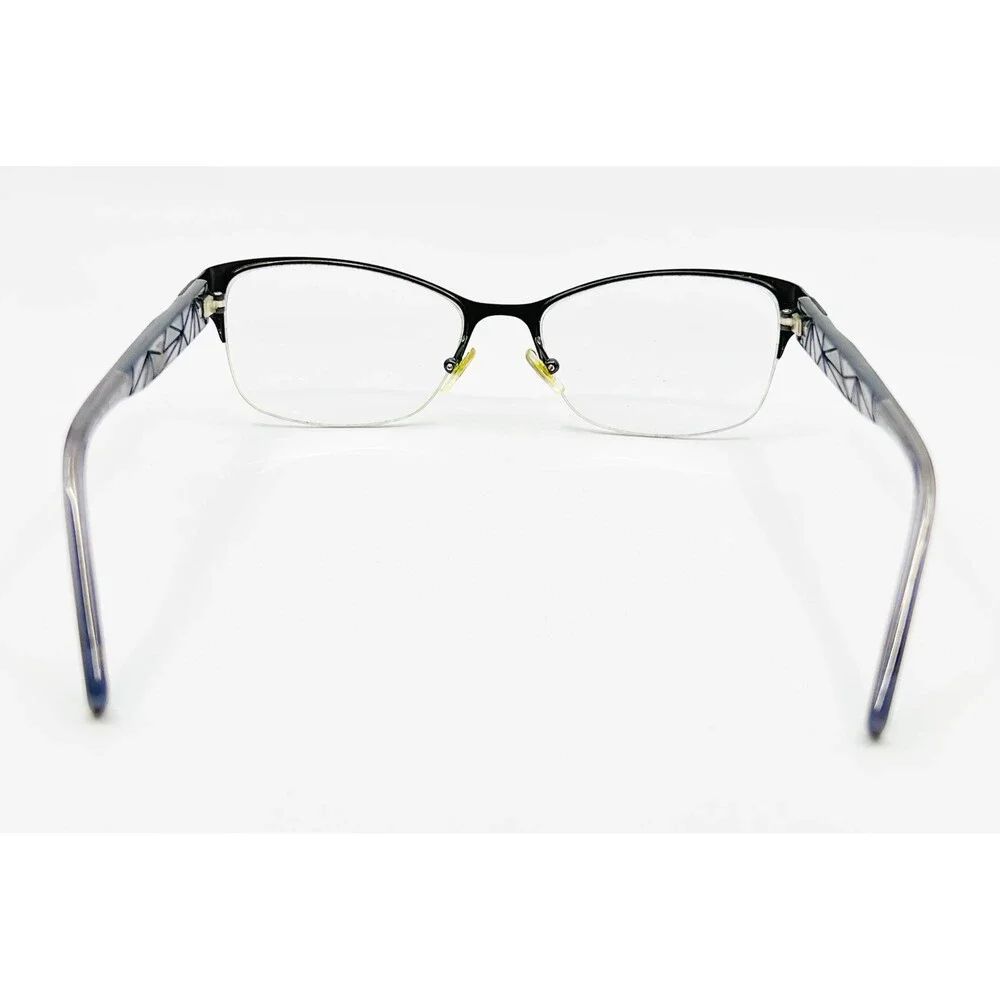 M Eyewear Regency 001 Eyeglasses Women Black Semi-Rimless Cat Eye 53-17-135